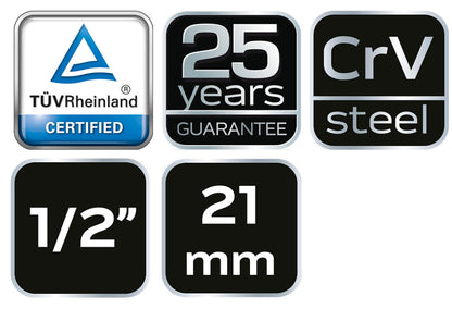 NEO TOOLS Gyújtógyertyakulcs 1/2"21mm, Mágneses, Spline 25 év garanciával 08-091
