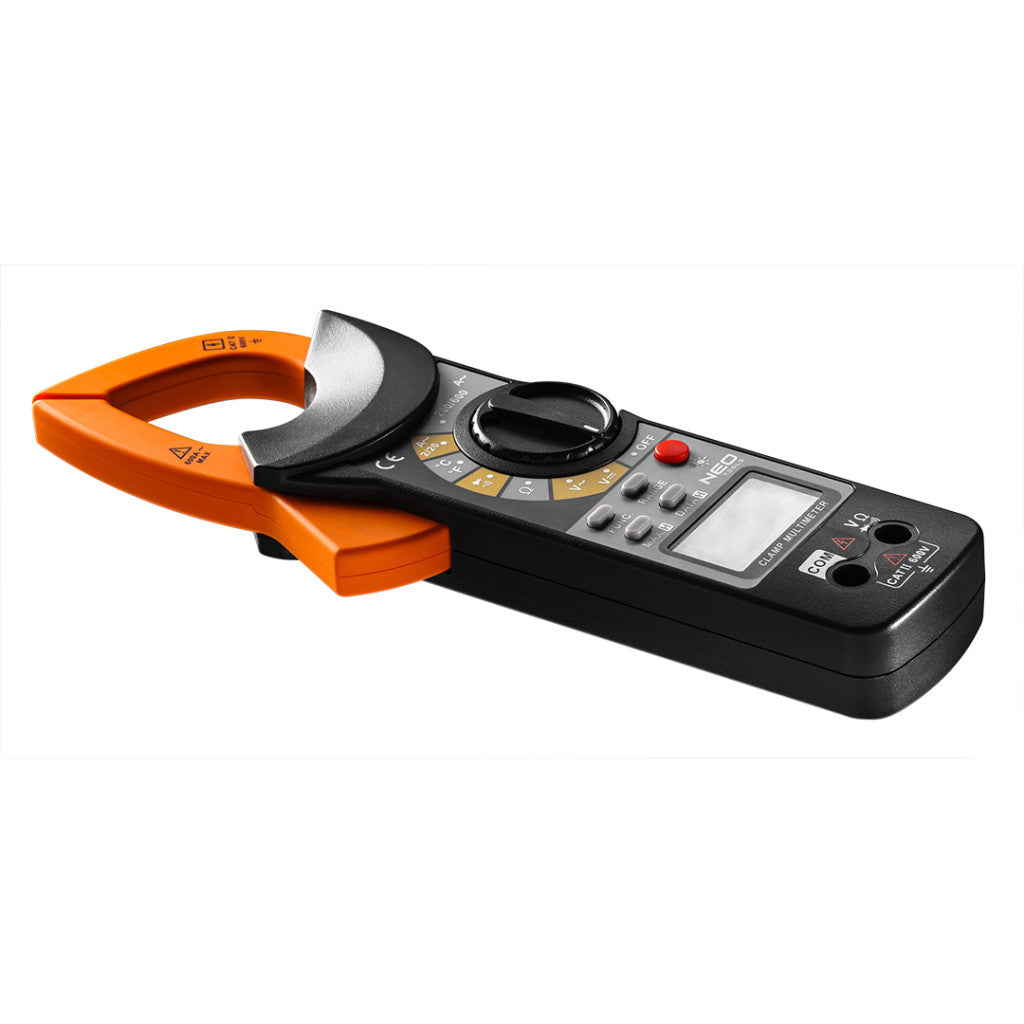 NEO TOOLS MULTIMÉTER DIGITÁLIS lakatfogó, AC V, DC V, AC A, Ellenállás, Hőmérséklet, Dióda, Folytonosság 94-002
