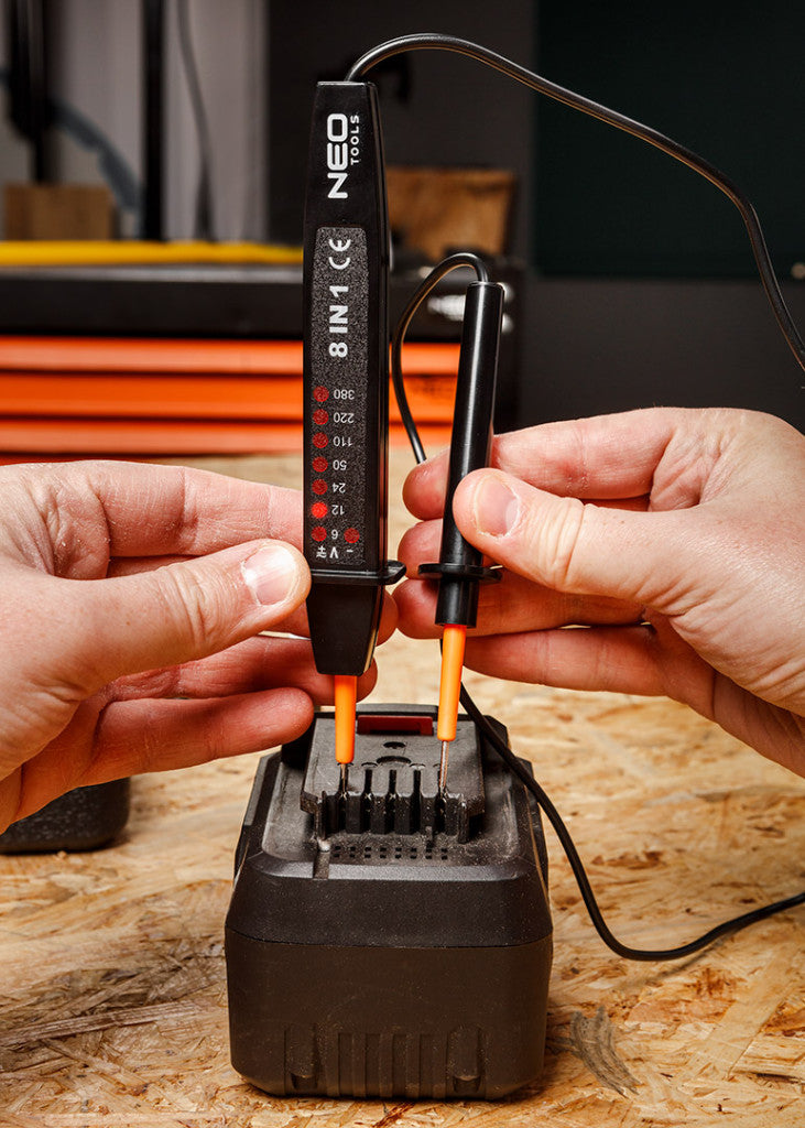 NEO TOOLS Feszültségvizsgáló, fázisceruza, 8az1ben,  AC/DC 6-380V 94-006