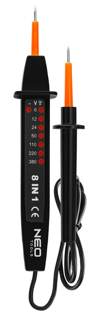 NEO TOOLS Feszültségvizsgáló, fázisceruza, 8az1ben,  AC/DC 6-380V 94-006