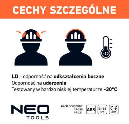 NEO TOOLS Védősisak magasban végzett munkához, sárga színű 97-210