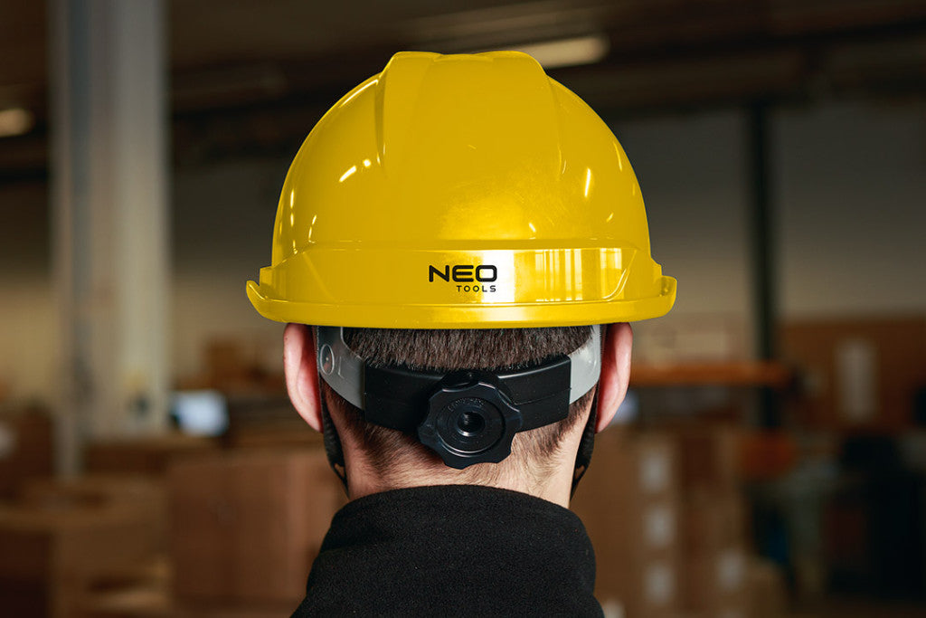 NEO TOOLS Védősisak állszíjjal, sárga 97-220
