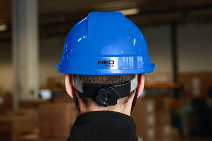 NEO TOOLS Védősisak állszíjjal, kék 97-222