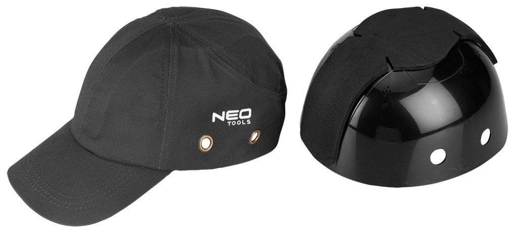 NEO TOOLS Munkavédelmi baseball sapka, merevítettl, szürke, CE 97-591