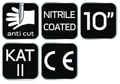 NEO TOOLS Munkakesztyű, vágásbiztos kesztyű, nitril bevonattal, 4X43D, 10" 97-610-10