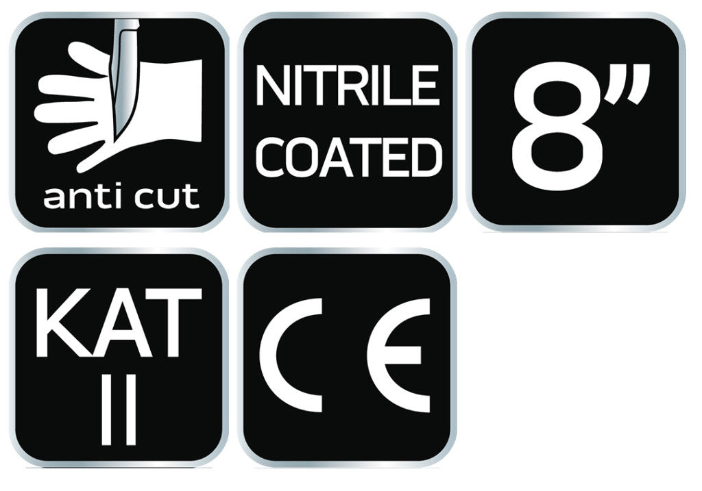 NEO TOOLS Munkakesztyű, vágásbiztos kesztyű, nitril bevonattal, 4X43D, 8" 97-610-8
