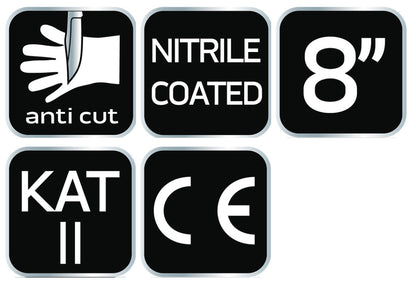 NEO TOOLS Munkakesztyű, vágásbiztos kesztyű, nitril bevonattal, 4X43D, 8" 97-610-8