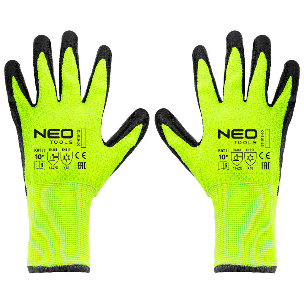 NEO TOOLS Munkakesztyű, hőszigetelt, latex bevonatú akril anyag, 4142X, 10" 97-613-10