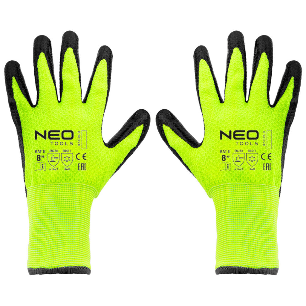 NEO TOOLS Munkakesztyű, hőszigetelt, latex bevonatú akril anyag, 4142X, 8" 97-613-8