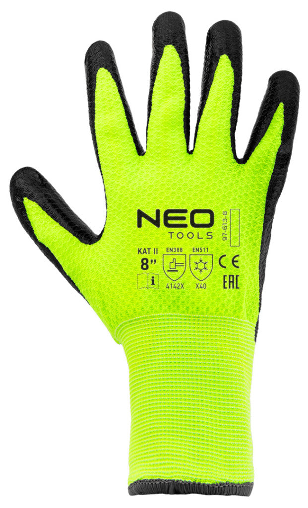 NEO TOOLS Munkakesztyű, hőszigetelt, latex bevonatú akril anyag, 4142X, 9" 97-613-9