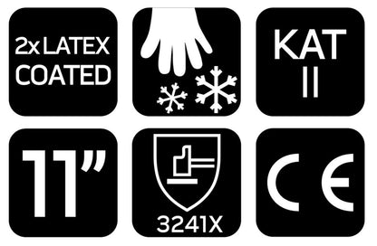 NEO TOOLS Munkakesztyű, AquaWinter, hőszigetelt, vízálló, dupla latex bevonatú poliészter, 11 97-614-11