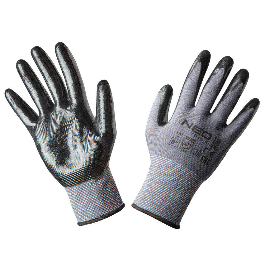 NEO TOOLS Munkakesztyű, nitril bevonatú nylon, 4131X, 8" 97-616-8
