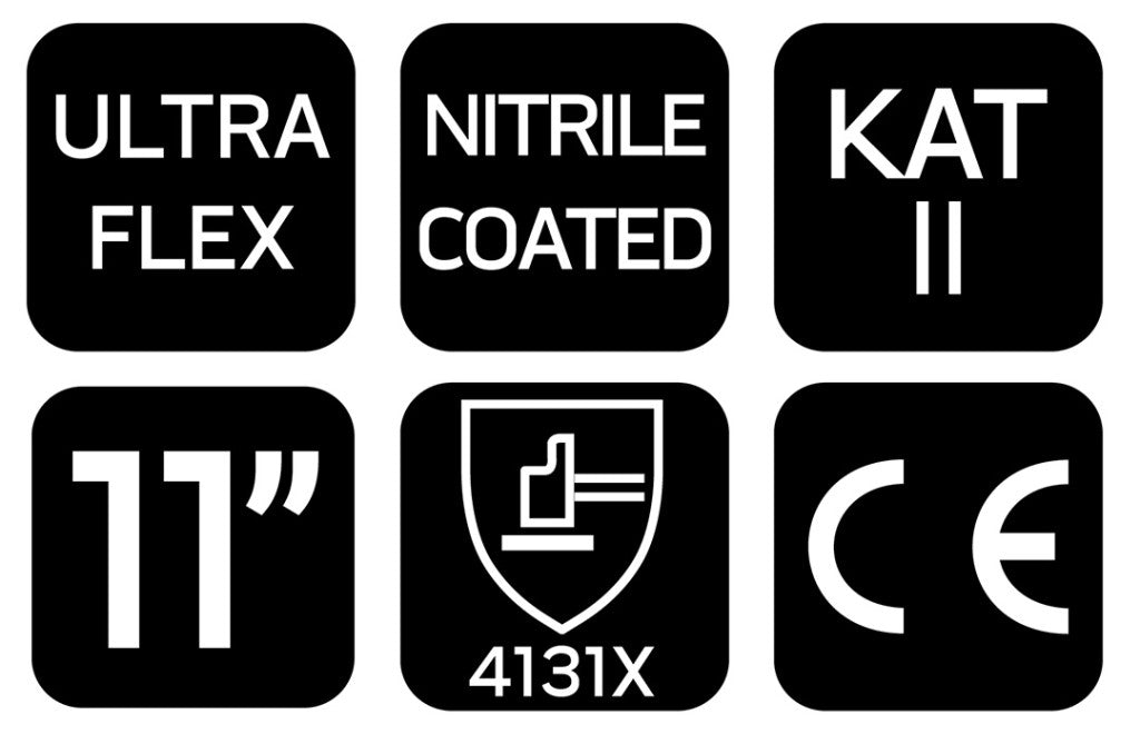 NEO TOOLS Munkakesztyű, Ultraflex, nylon-spandex, polimetilnitril (hab) bevonattal, 4131X, 11 97-622-11