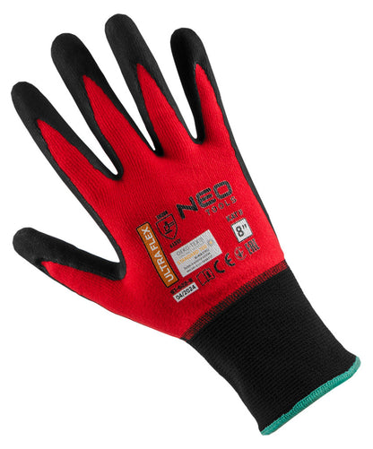 NEO TOOLS Munkakesztyű, Ultraflex, nylon-spandex, polimetilnitril (hab) bevonattal, 4131X, 8 97-622-8