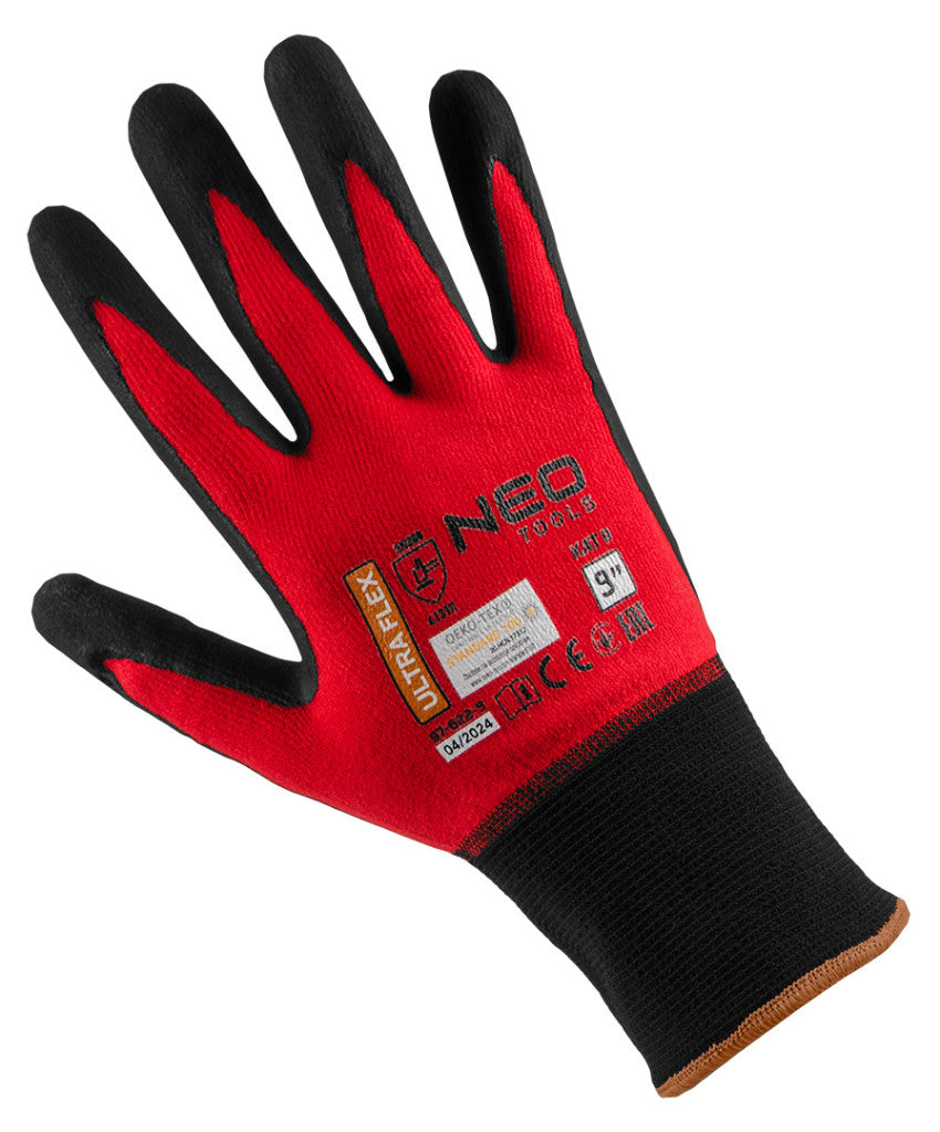 NEO TOOLS Munkakesztyű, Ultraflex, nylon-spandex, polimetilnitril (hab) bevonattal, 4131X, 9 97-622-9