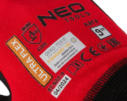NEO TOOLS Munkakesztyű, Ultraflex, nylon-spandex, polimetilnitril (hab) bevonattal, 4131X, 9 97-622-9