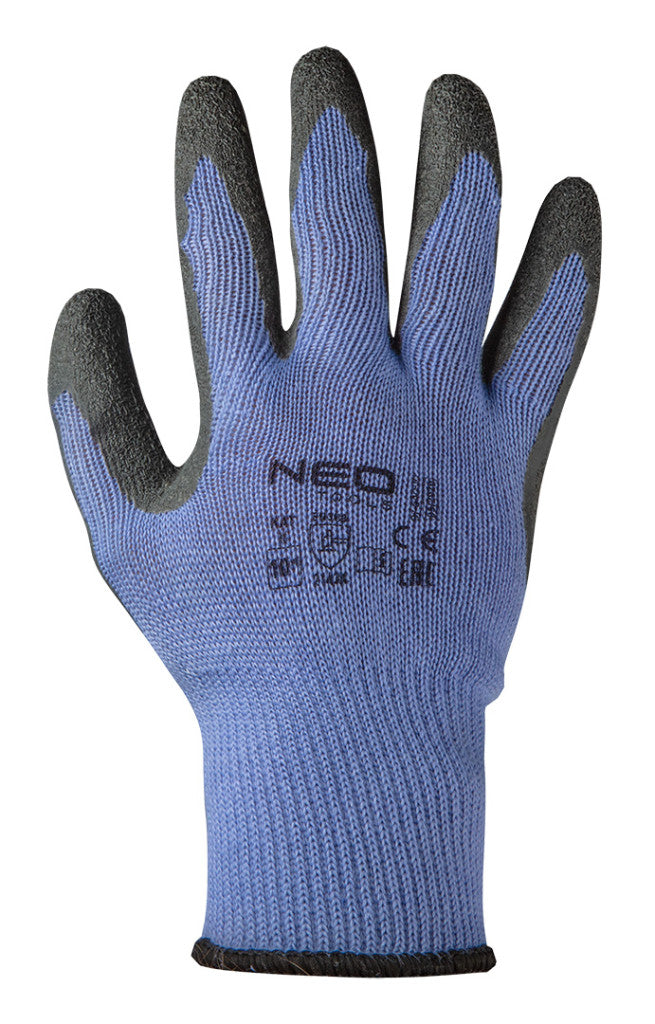 NEO TOOLS Munkakesztyű, latexbevonatú pamut poliészterrel, 2143X, 9" 97-640-9