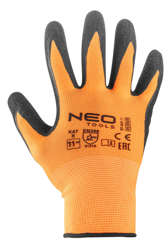 NEO TOOLS Munkakesztyű, latexbevonatú poliészter, 3131X, 11" 97-641-11