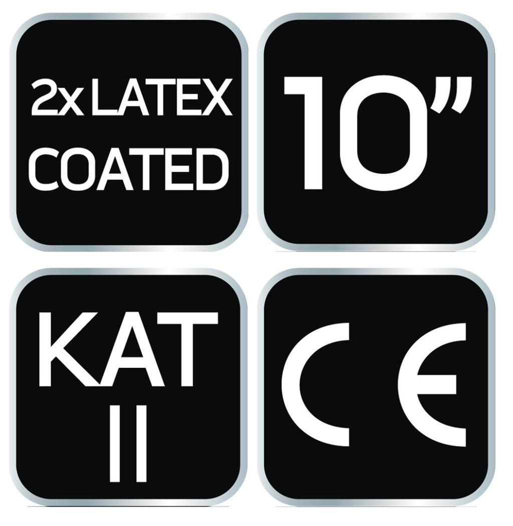 NEO TOOLS Munkakesztyű, latexbevonatú poliészter(2 rétegű), 3141X, 10" 97-643-10