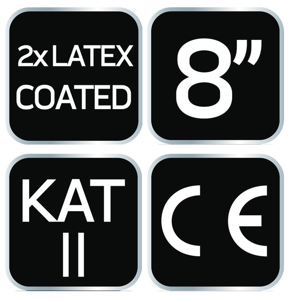 NEO TOOLS Munkakesztyű, latexbevonatú poliészter(2 rétegű), 3141X, 8" 97-643-8