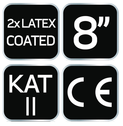 NEO TOOLS Munkakesztyű, latexbevonatú poliészter(2 rétegű), 3141X, 8" 97-643-8