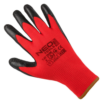 NEO TOOLS Munkakesztyű, latexbevonatú poliészter, 3121X, 9, Rendelési egység: 12db 97-645-9