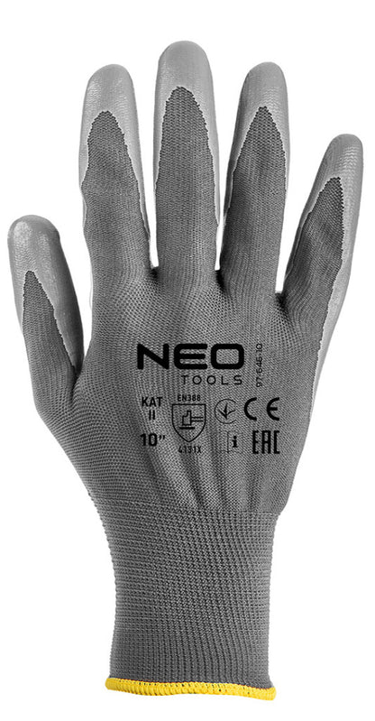 NEO TOOLS Munkakesztyű, poliuretán bevonatú poliészter, 4131X, 10, Rendelési egység: 12db 97-646-10