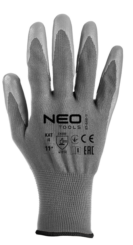 NEO TOOLS Munkakesztyű, poliuretán bevonatú poliészter, 4131X, 11, Rendelési egység: 12db 97-646-11