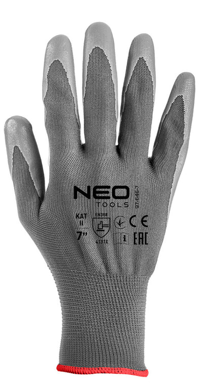 NEO TOOLS Munkakesztyű, poliuretán bevonatú poliészter, 4131X, 7, Rendelési egység: 12db 97-646-7