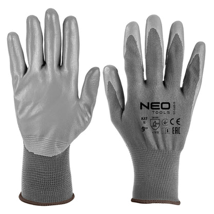 NEO TOOLS Munkakesztyű, poliuretán bevonatú poliészter, 4131X, 9, Rendelési egység: 12db 97-646-9