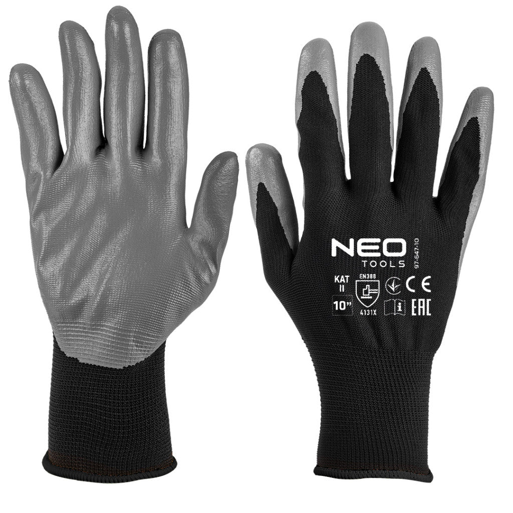 NEO TOOLS Munkakesztyű, nitril bevonatú poliészter, 4131X, 11, Rendelési egység: 12db 97-647-11