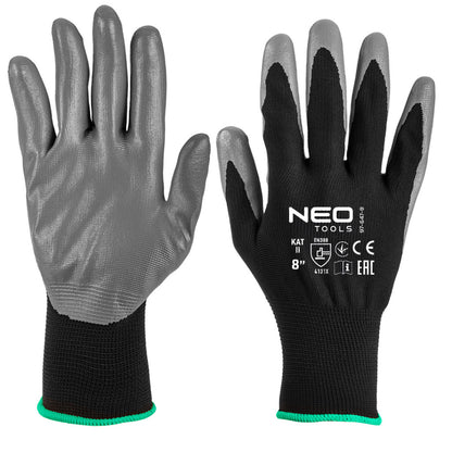 NEO TOOLS Munkakesztyű, nitril bevonatú poliészter, 4131X, 8, Rendelési egység: 12db 97-647-8