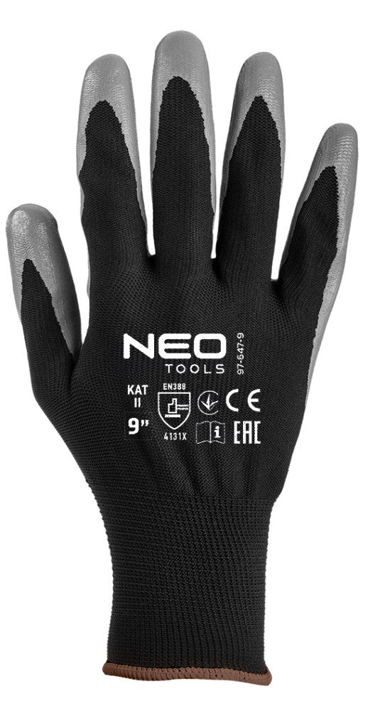 NEO TOOLS Munkakesztyű, nitril bevonatú poliészter, 4131X, 9, Rendelési egység: 12db 97-647-9
