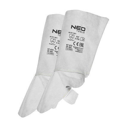 NEO TOOLS Hegesztő lábszárvédő, bőr, 2A1, tépőzáras 97-673