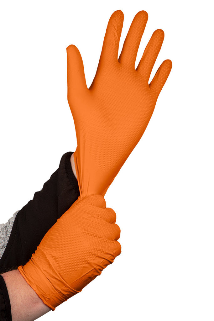 NEO TOOLS Munkakesztyű, perforált nitril, narancssárga, 50db, M 97-690-M