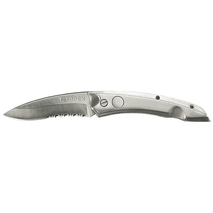 TOPEX Kés, összecsukható kés retesszel, 8cm penge, teljes 205mm 98Z110