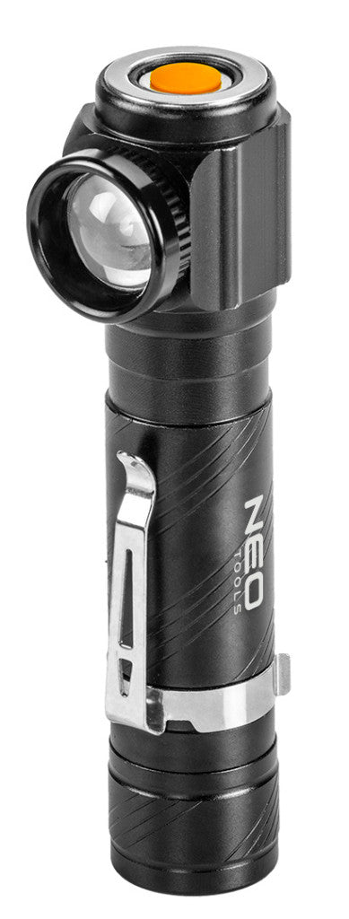 NEO TOOLS Fejlámpa + zseblámpa 2az1-ben, tölthető USB 800lum CREExML-T6 LED, 10W 99-026