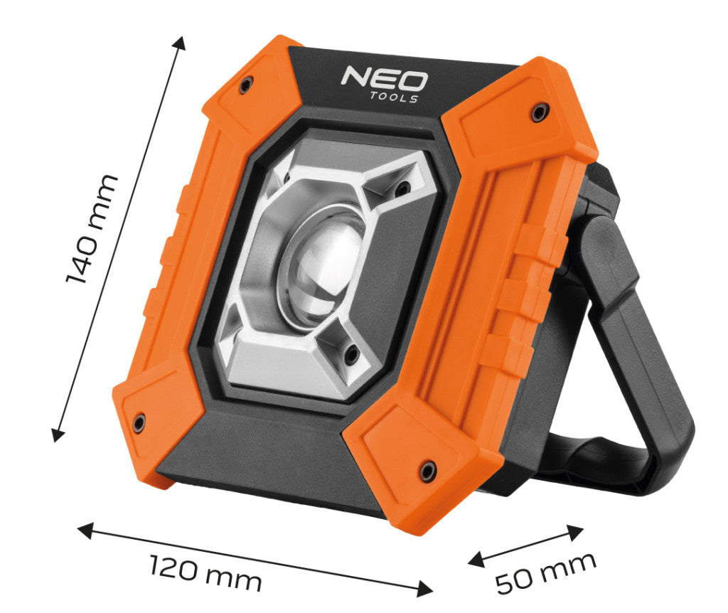 NEO TOOLS Reflektor, talpas, elemes 3xAA, COB LED 750lum, powerbank funkció, 10W 99-038