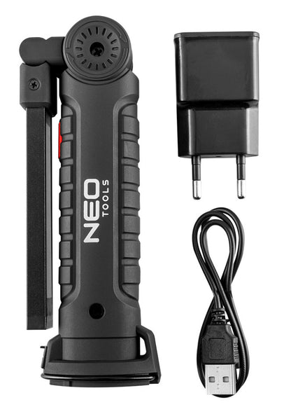 NEO TOOLS Akkus műhely-vizsgálólámpa, tölthető, 200lum COB LED, 3W 99-041
