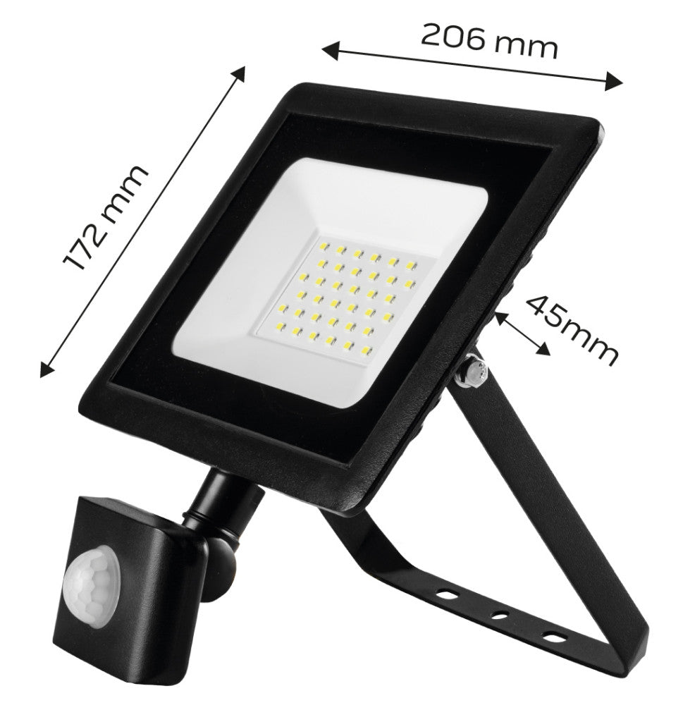NEO TOOLS Reflektor, mozgásérzékelős, 230V/30W, 2400 lum, SMD led 2 év garanciával 99-049