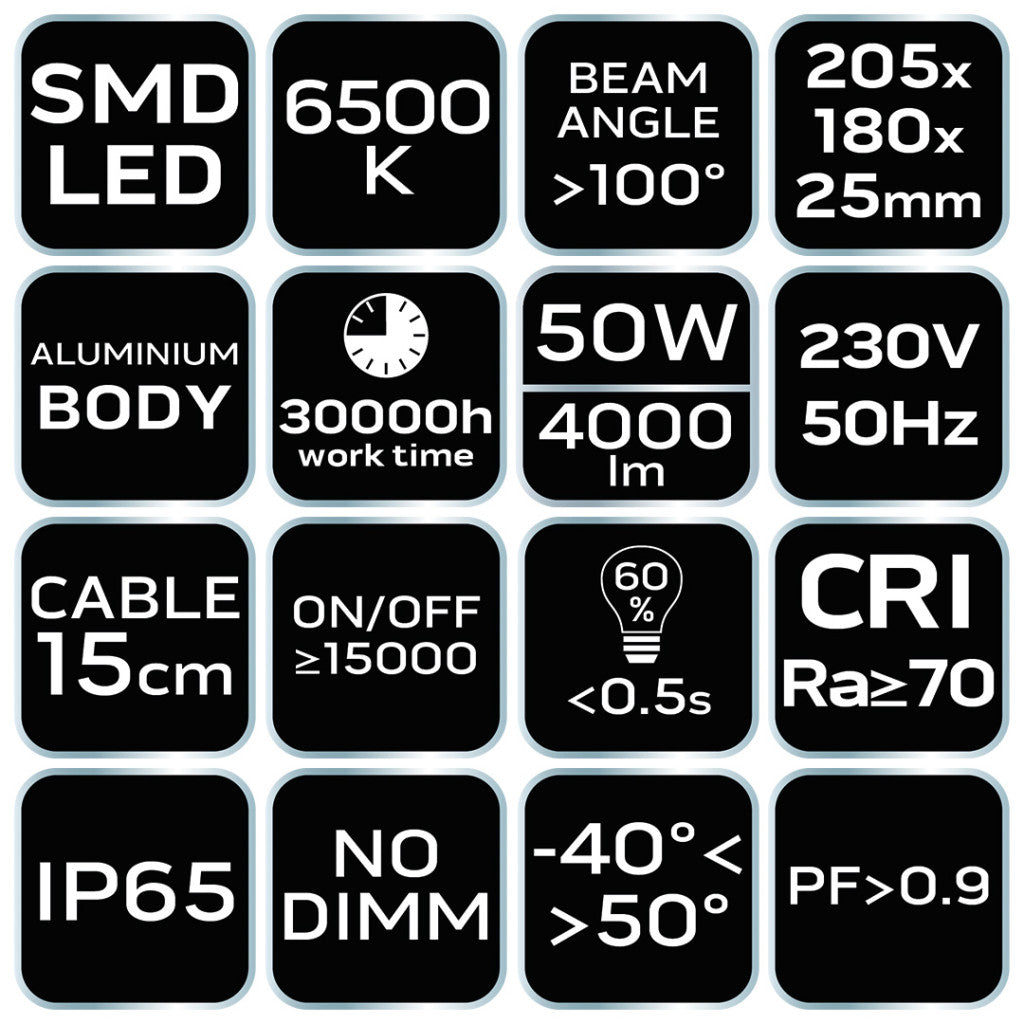 NEO TOOLS Reflektor 230V/50W, 4000lum, SMD led 2 év garanciával 99-053