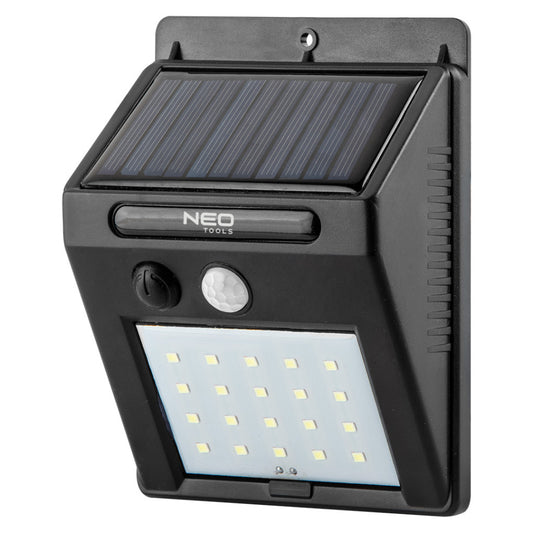 NEO TOOLS Napelemes fali reflektor 20 SMD LED 200lum, mozgásérzékelő 99-055