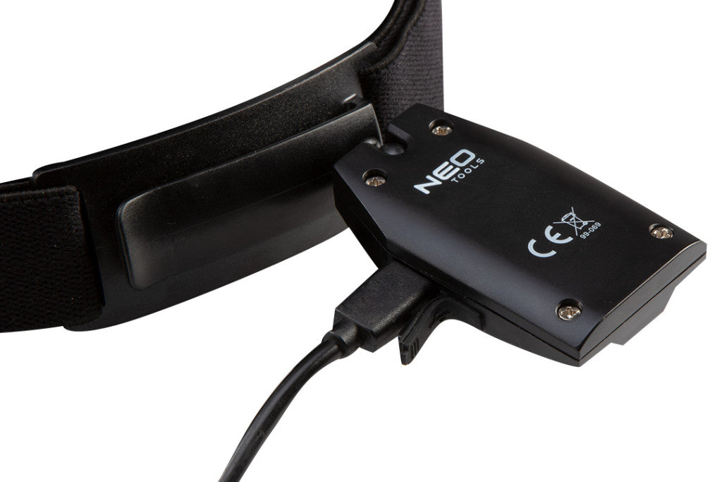 NEO TOOLS Fejlámpa, tölthető USB 180lum COB LED + mozgásérzékelővel 99-069