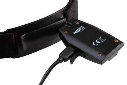 NEO TOOLS Fejlámpa, tölthető USB 180lum COB LED + mozgásérzékelővel 99-069