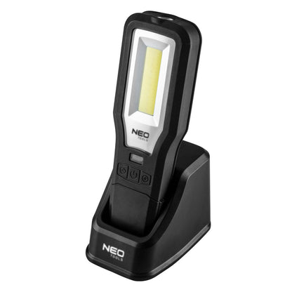 NEO TOOLS Akkus műhely-vizsgálólámpa, tölthető, 550lum COB LED, 10W 99-071