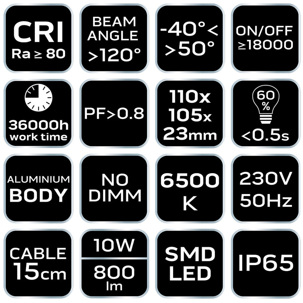 NEO TOOLS Reflektor 230V/10W, 800 lum, SMD led 2 év garanciával 99-093