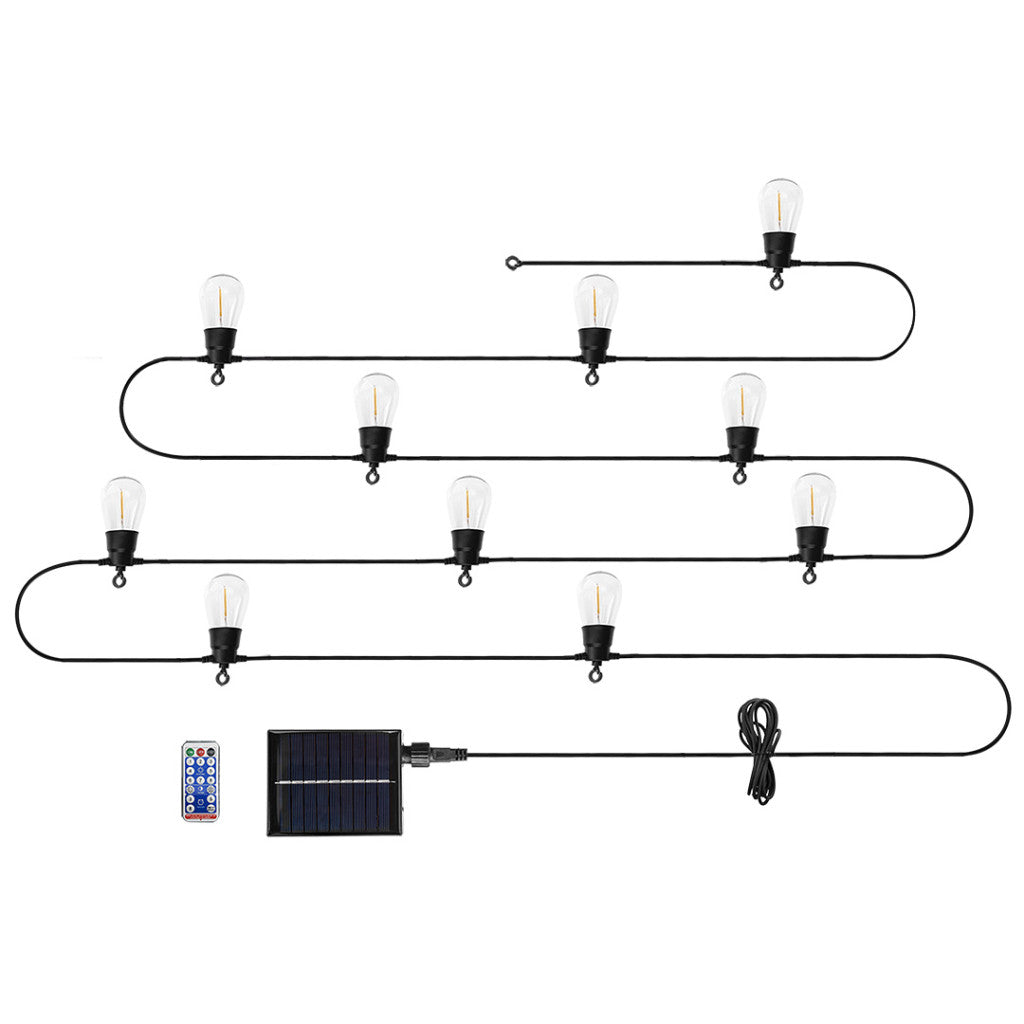 NEO TOOLS Kerti fényfűzér, napelemes, 6,5m, 10db led, távirányító 99-116