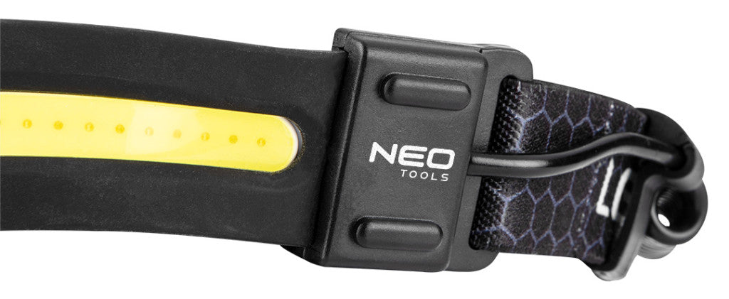 NEO TOOLS Fejlámpa, XPG+COB led, 400lm fényerő, ABS és gumi pánt, beépített akku, töltéskijelző 99-117