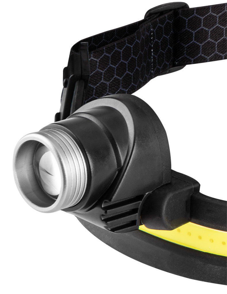 NEO TOOLS Fejlámpa, XPG+COB led, 400lm fényerő, ABS és gumi pánt, beépített akku, töltéskijelző 99-117