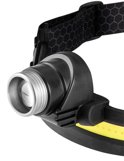 NEO TOOLS Fejlámpa, XPG+COB led, 400lm fényerő, ABS és gumi pánt, beépített akku, töltéskijelző 99-117